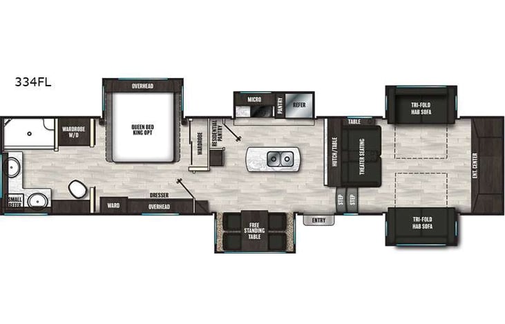 Representative floor plan provided by a trusted RVshare partner.