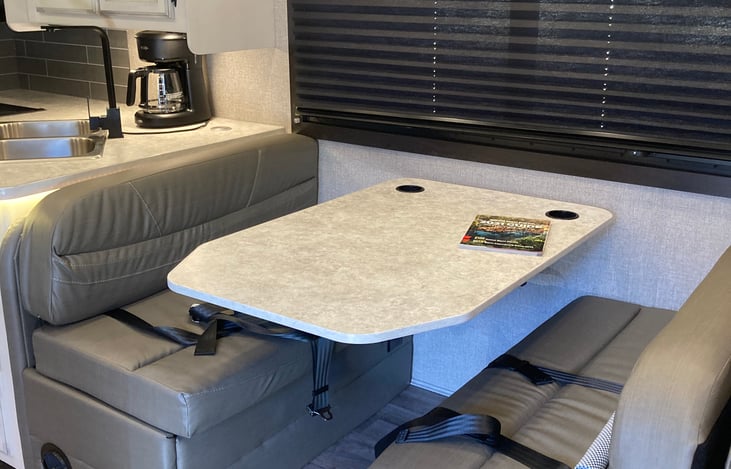 Dining area that’s turns into a bed for 2