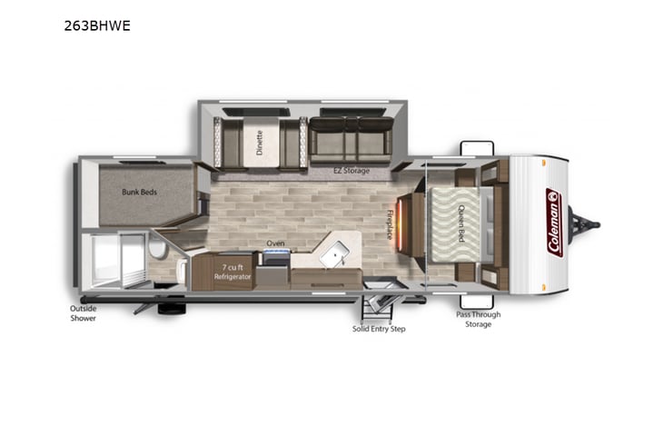 Representative floor plan provided by a trusted RVshare partner.