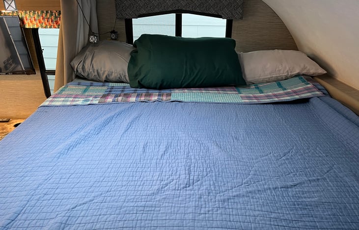 Second queen size bed with memory foam topper.