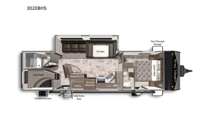 Representative floor plan provided by a trusted RVshare partner.