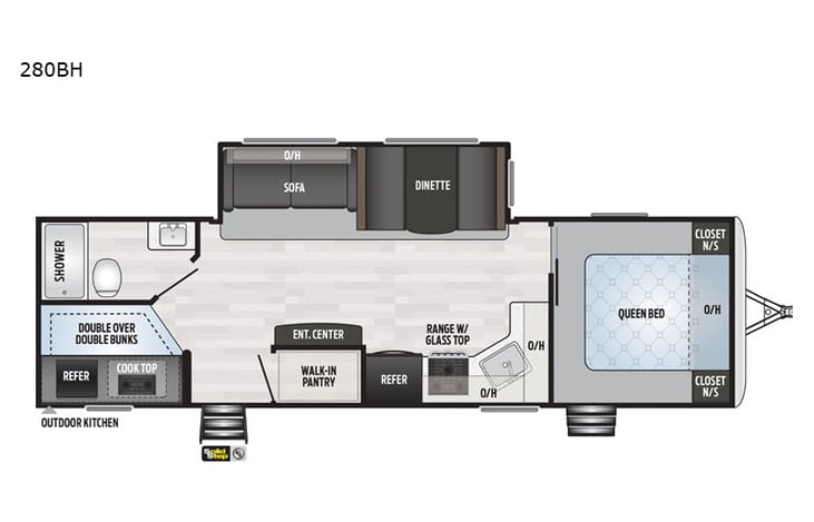 Representative floor plan provided by a trusted RVshare partner.