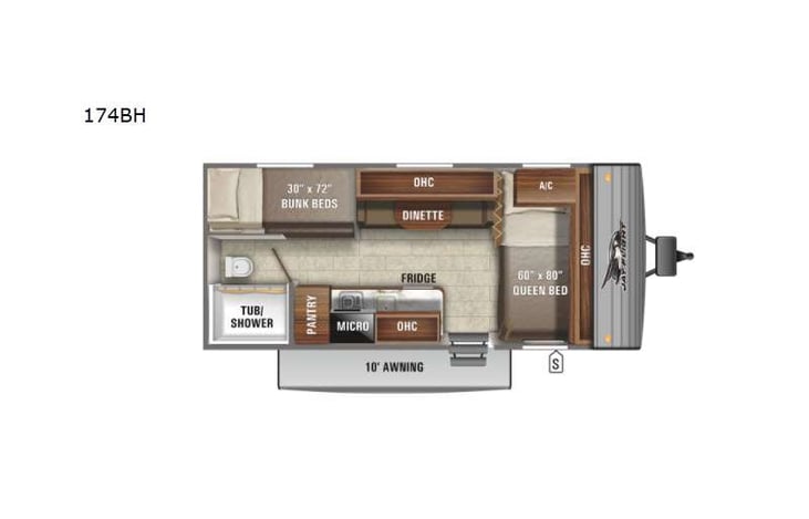 Representative floor plan provided by a trusted RVshare partner.