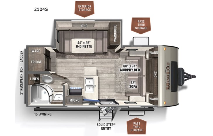 Representative floor plan provided by a trusted RVshare partner.