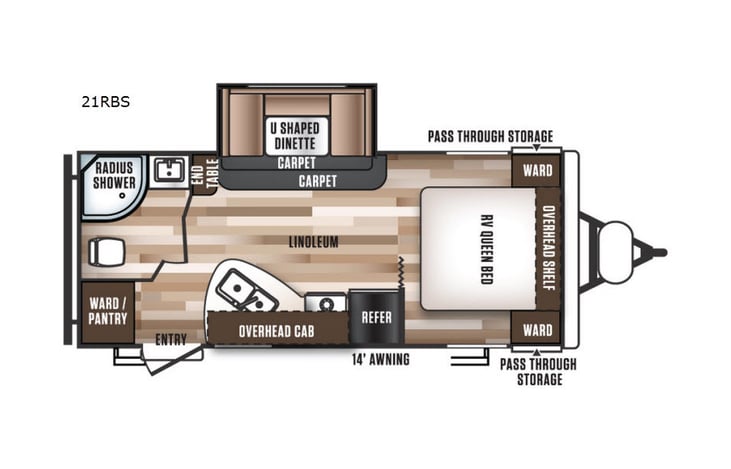 Representative floor plan provided by a trusted RVshare partner.