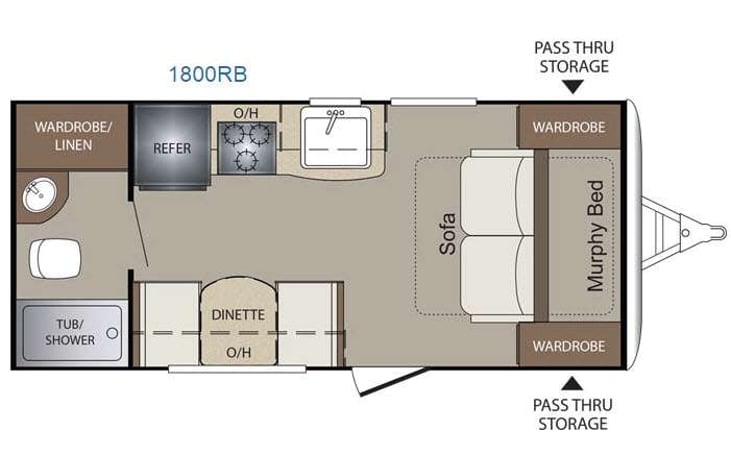Representative floor plan provided by a trusted RVshare partner.