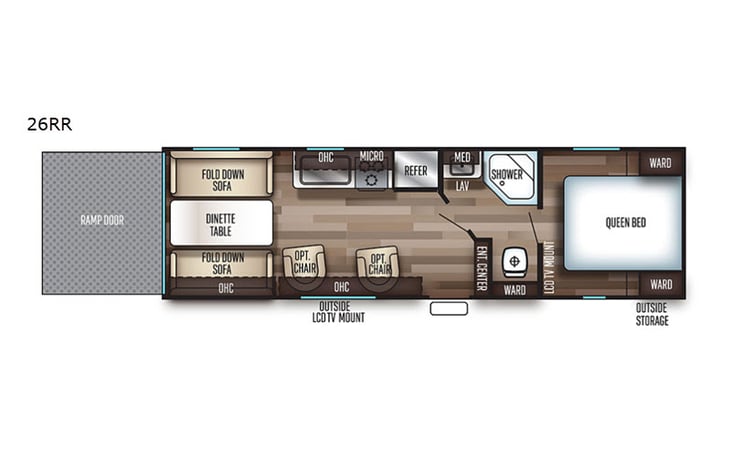 Representative floor plan provided by a trusted RVshare partner.