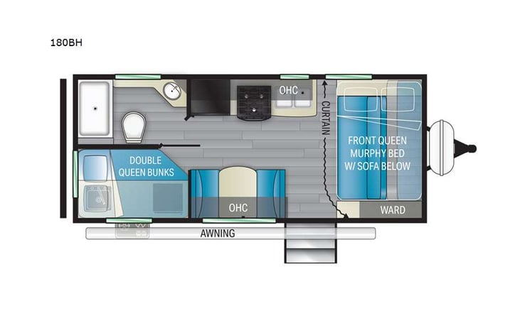 Representative floor plan provided by a trusted RVshare partner.