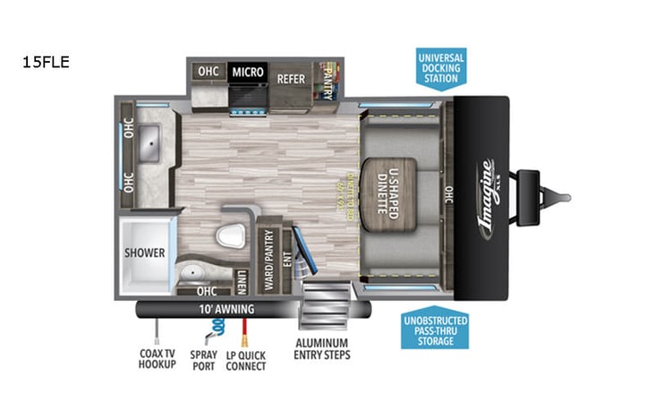 Representative floor plan provided by a trusted RVshare partner.