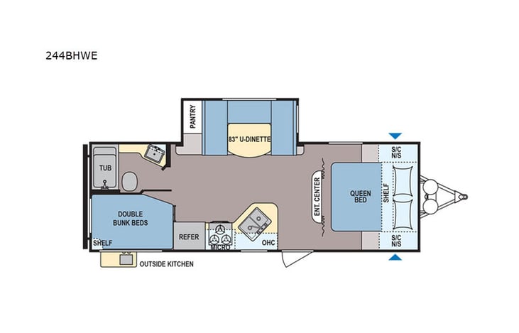 Representative floor plan provided by a trusted RVshare partner.