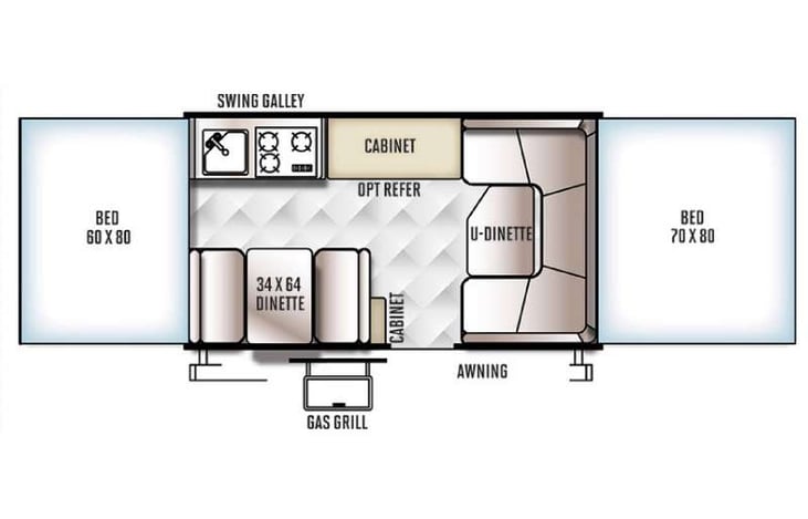 Representative floor plan provided by a trusted RVshare partner.