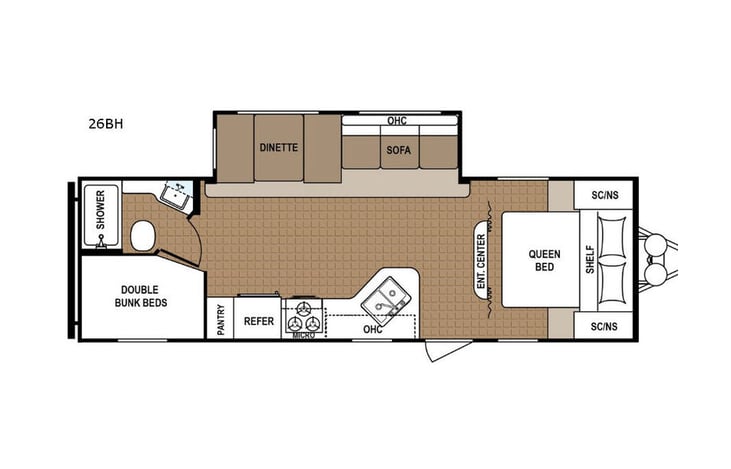 Representative floor plan provided by a trusted RVshare partner.