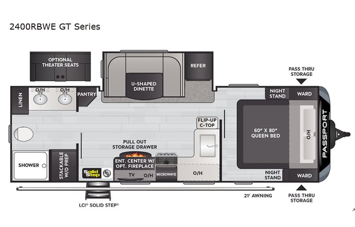Representative floor plan provided by a trusted RVshare partner.