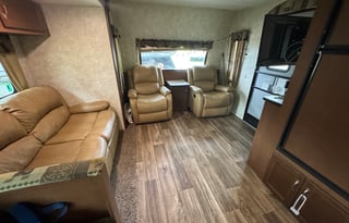 Spacious camper with King master bed.