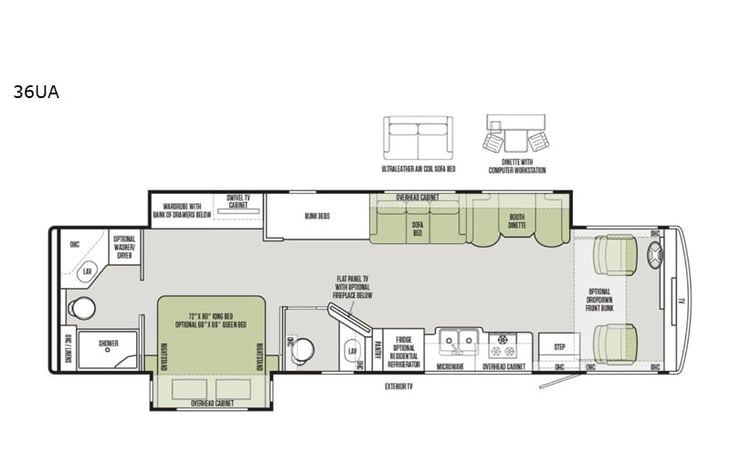 Representative floor plan provided by a trusted RVshare partner.