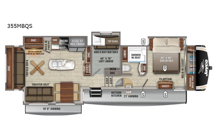 Representative floor plan provided by a trusted RVshare partner.