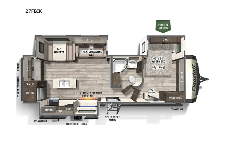 Representative floor plan provided by a trusted RVshare partner.