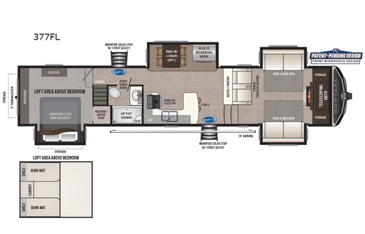 Representative floor plan provided by a trusted RVshare partner.