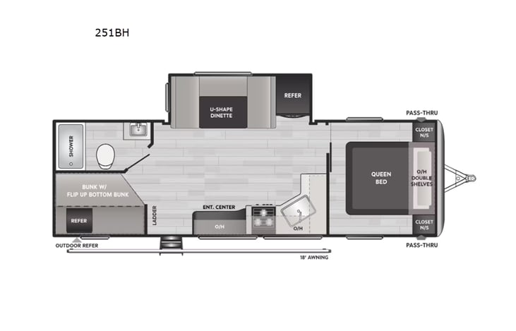 Representative floor plan provided by a trusted RVshare partner.