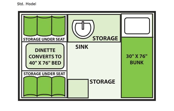 Representative floor plan provided by a trusted RVshare partner.