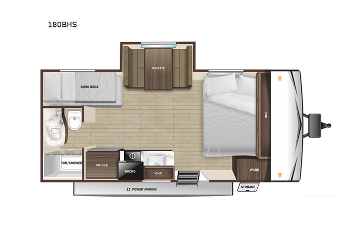 Representative floor plan provided by a trusted RVshare partner.