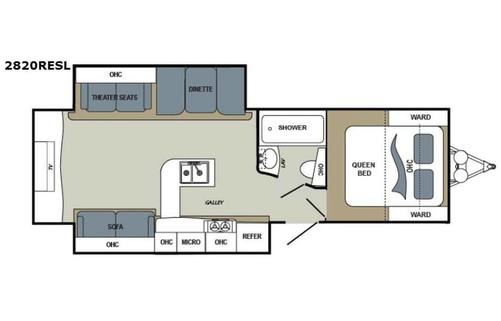 Representative floor plan provided by a trusted RVshare partner.