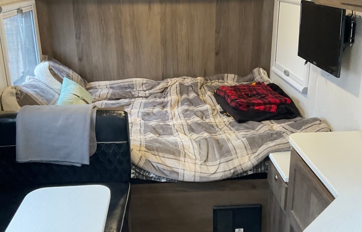 Plenty of blankets to keep you warm in the colder months.  There is even an electrical blanket.