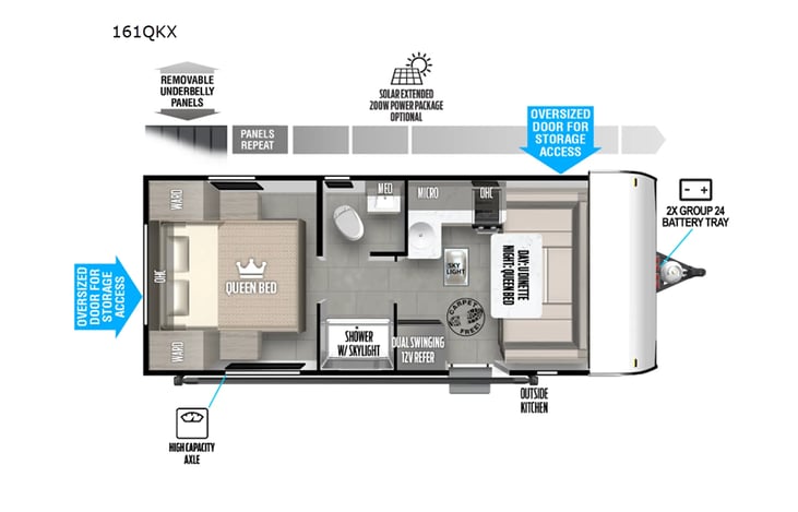 Representative floor plan provided by a trusted RVshare partner.