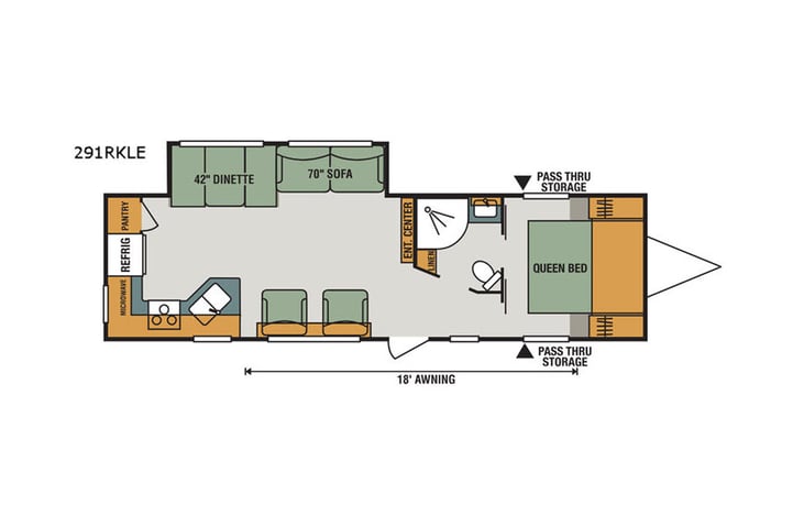 Representative floor plan provided by a trusted RVshare partner.