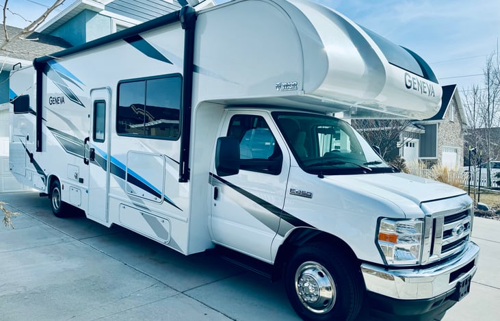 Brand spankin new RV, perfect for people who love exploring the great outdoors in style!
