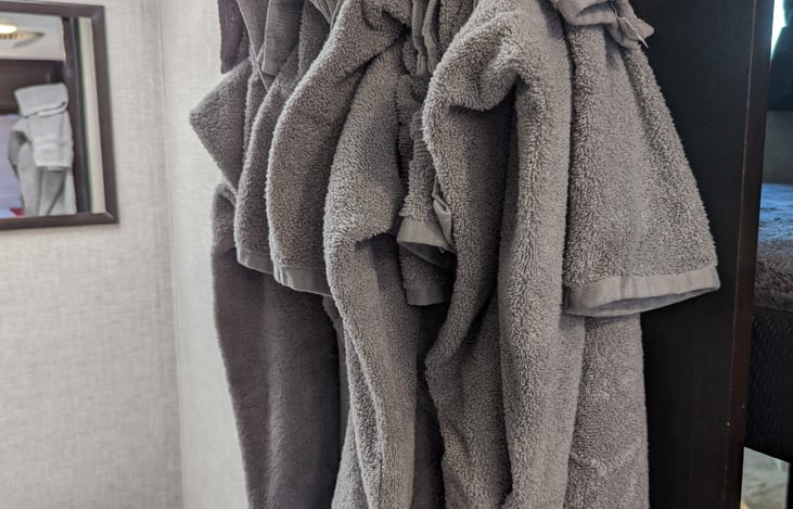 Bath towels, hand towels and wash cloths.