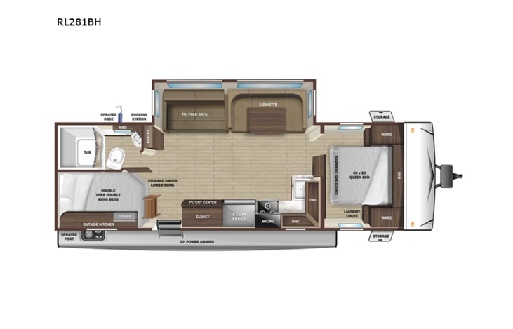 Representative floor plan provided by a trusted RVshare partner.