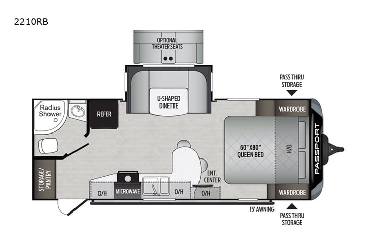 Representative floor plan provided by a trusted RVshare partner.