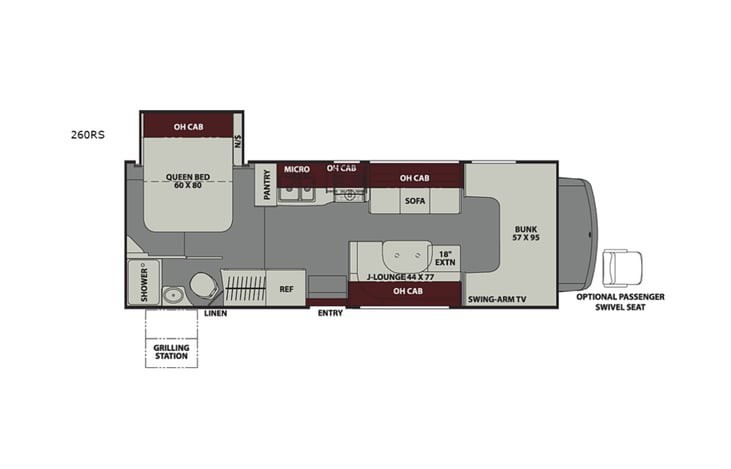 Representative floor plan provided by a trusted RVshare partner.