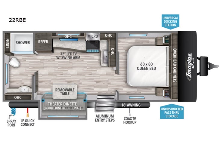Representative floor plan provided by a trusted RVshare partner.
