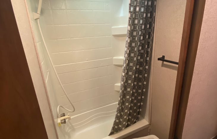 Full size shower and tub