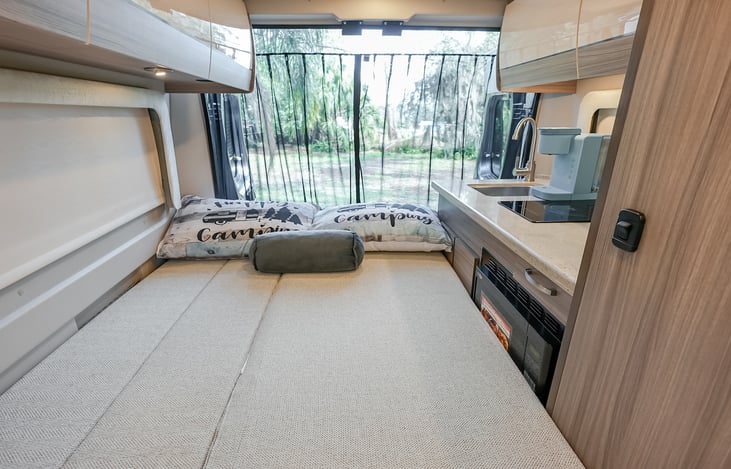 Sofa Bench converts to a Bed sleeps 2