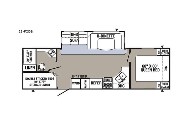Representative floor plan provided by a trusted RVshare partner.