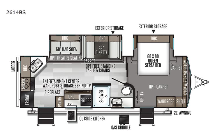 Representative floor plan provided by a trusted RVshare partner.