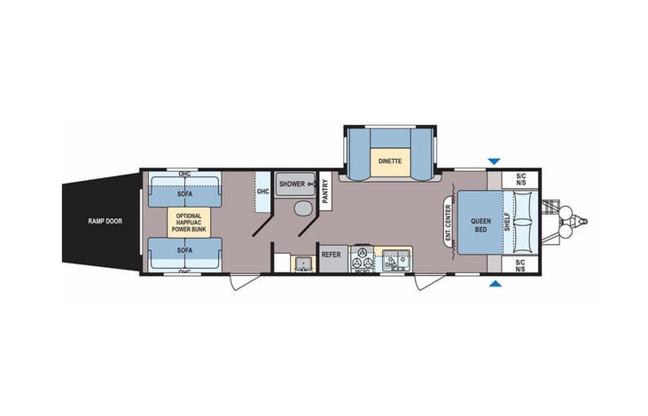 Representative floor plan provided by a trusted RVshare partner.