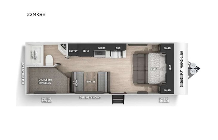 Representative floor plan provided by a trusted RVshare partner.