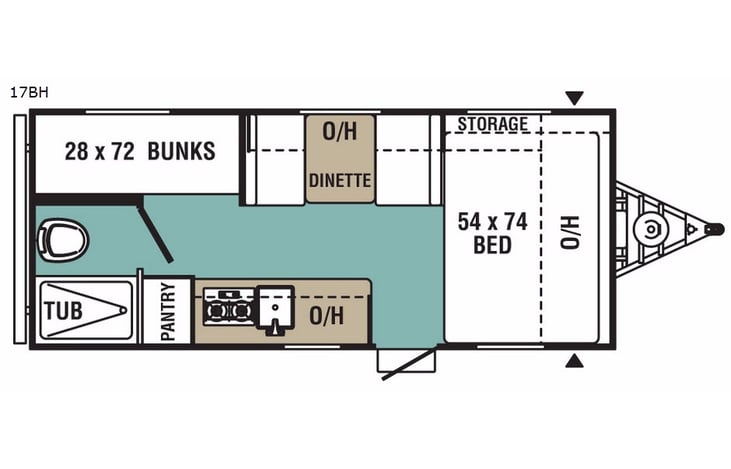 Representative floor plan provided by a trusted RVshare partner.