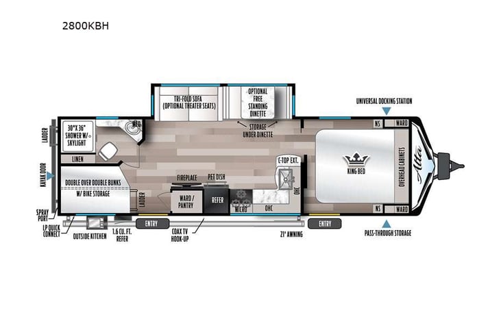 Representative floor plan provided by a trusted RVshare partner.