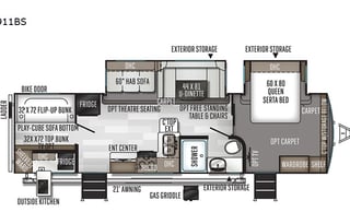Forest River Travel Trailer (sleeps 9)