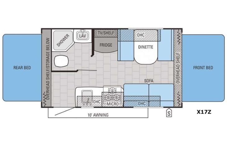 Representative floor plan provided by a trusted RVshare partner.