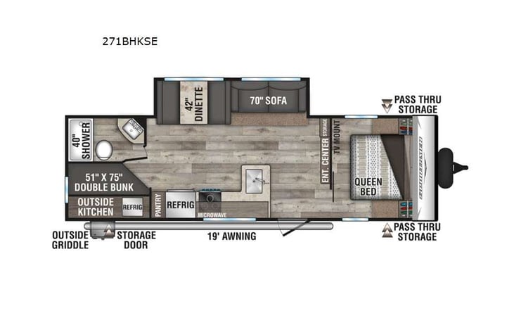 Representative floor plan provided by a trusted RVshare partner.