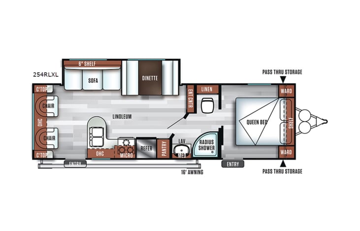 Representative floor plan provided by a trusted RVshare partner.