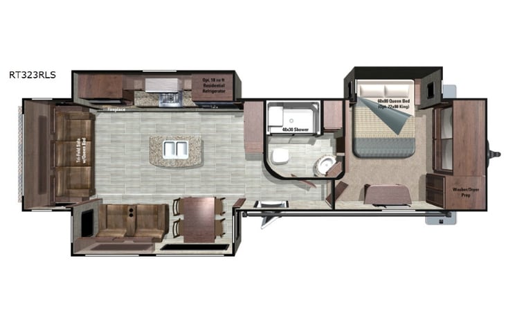 Representative floor plan provided by a trusted RVshare partner.
