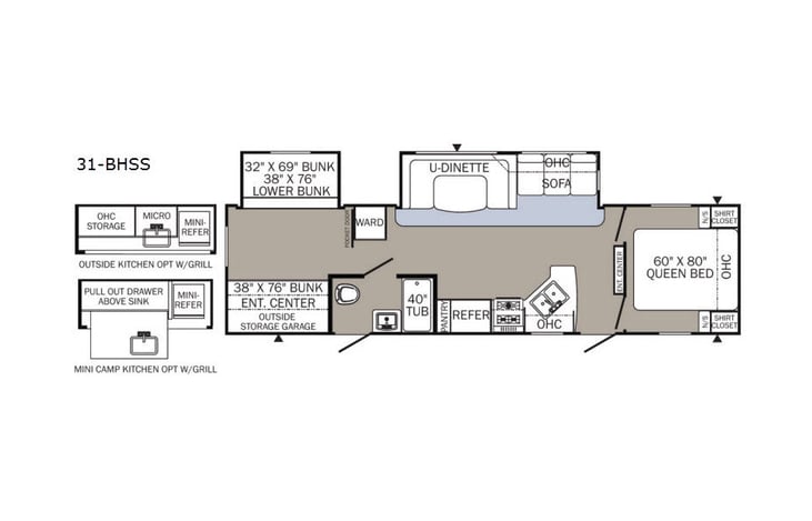Representative floor plan provided by a trusted RVshare partner.