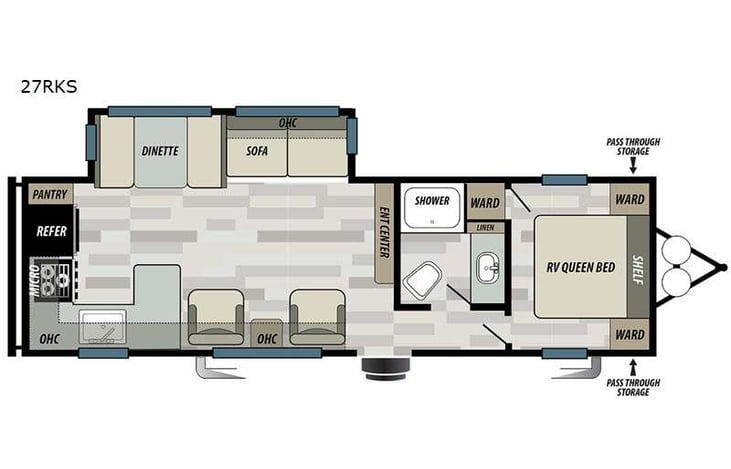 Representative floor plan provided by a trusted RVshare partner.